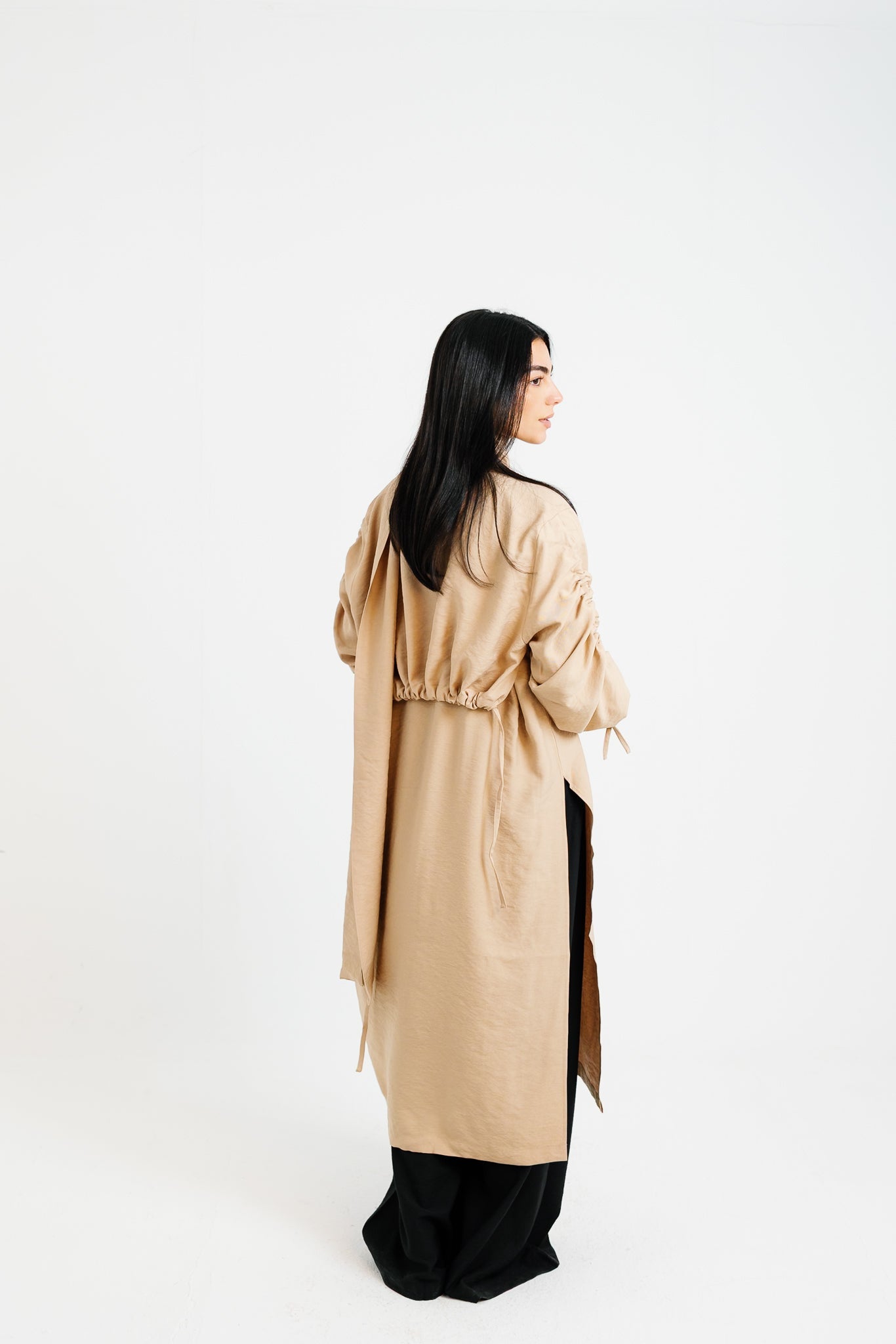 The Round Up Scarfed Kaftan - Beige