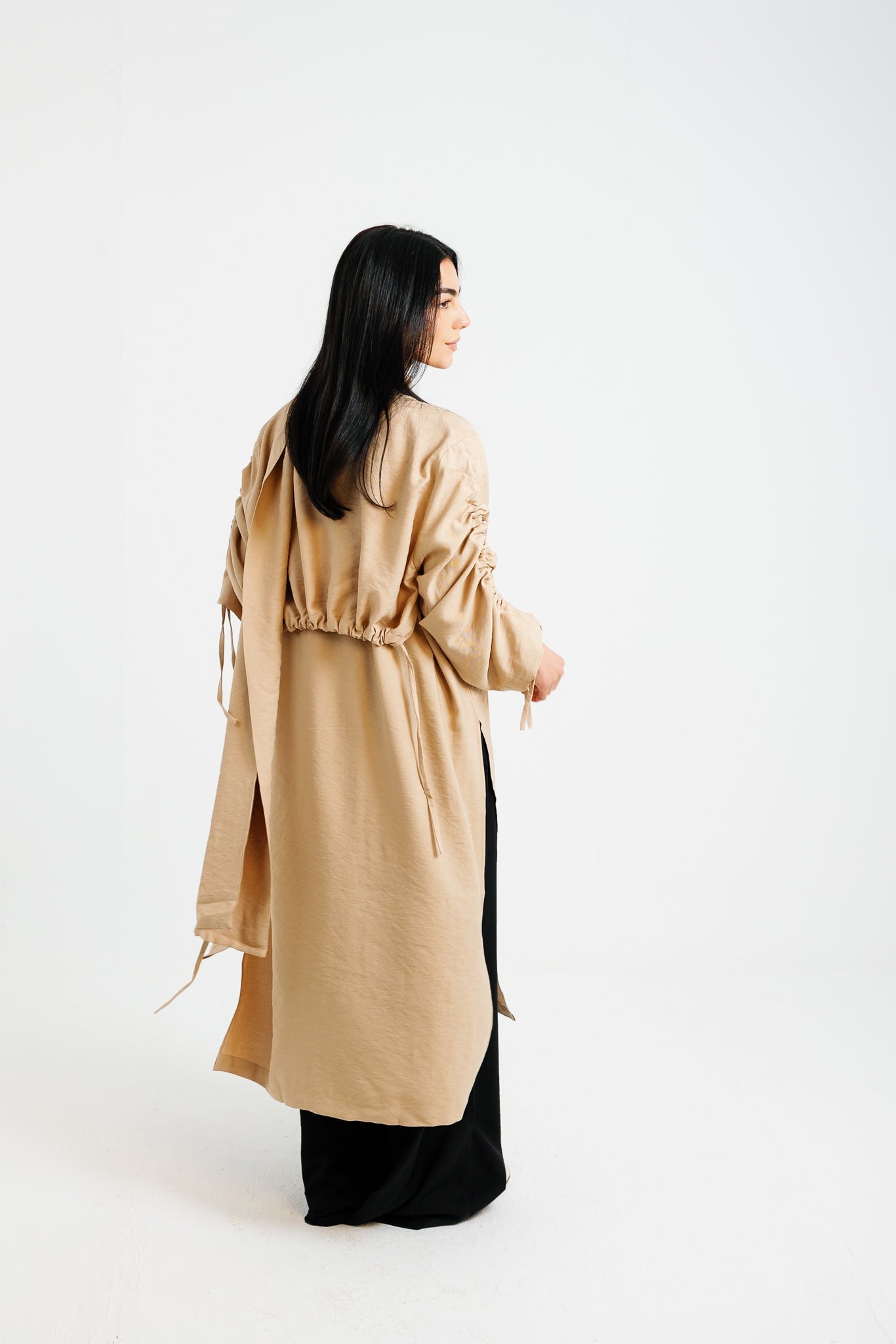 The Round Up Scarfed Kaftan - Beige