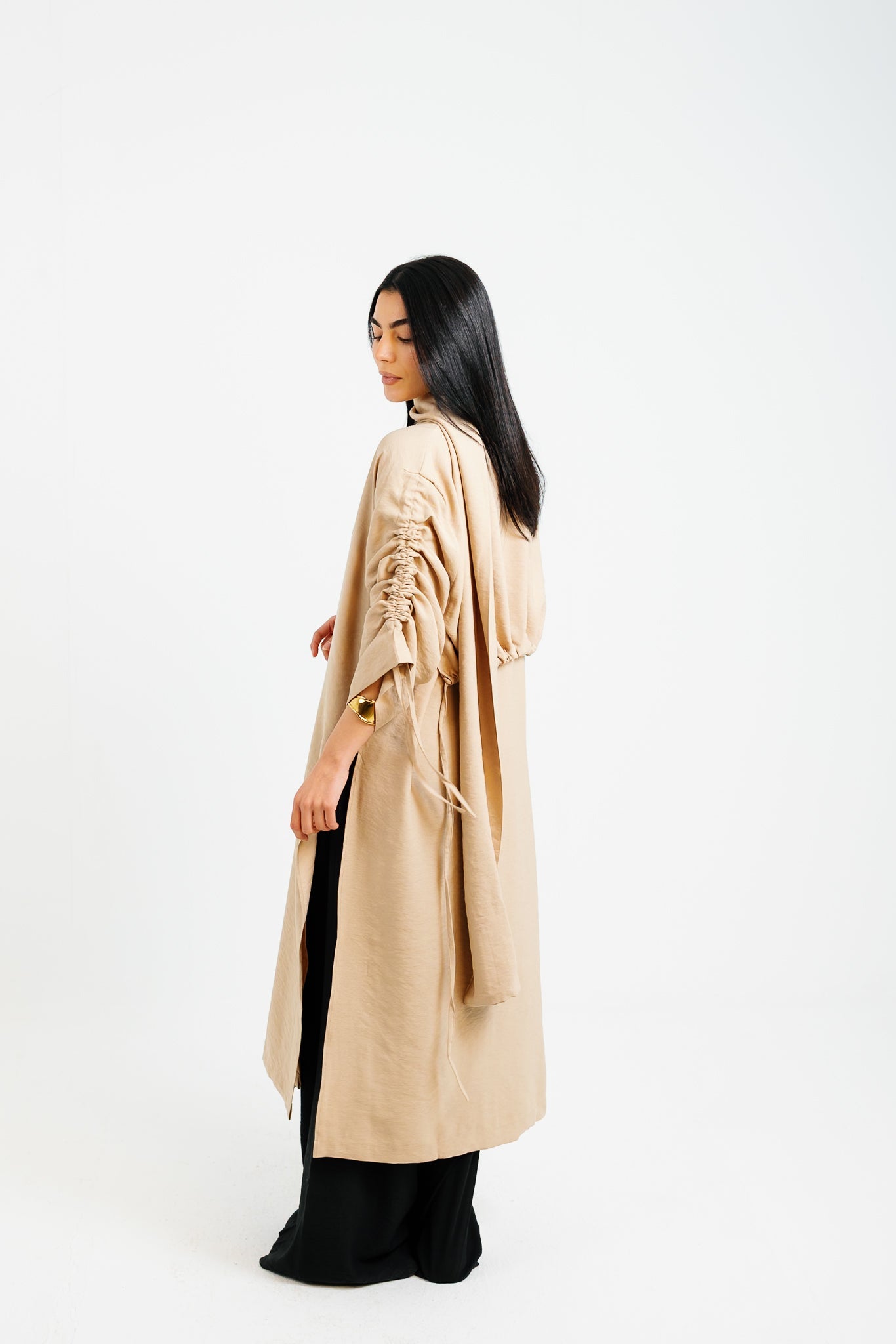 The Round Up Scarfed Kaftan - Beige