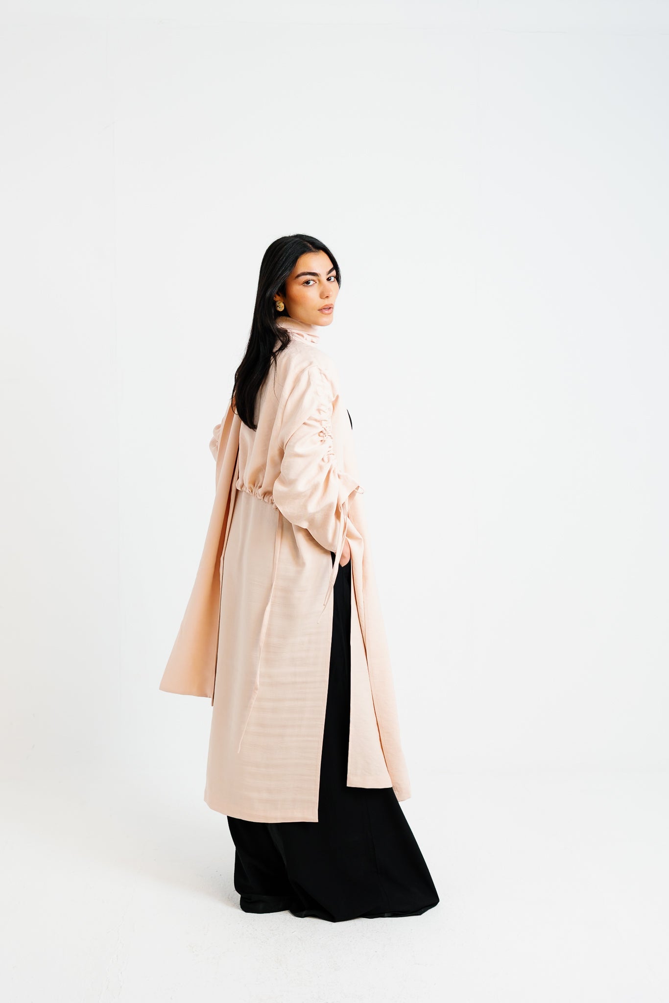 The Round Up Scarfed Kaftan - Blushed Nude