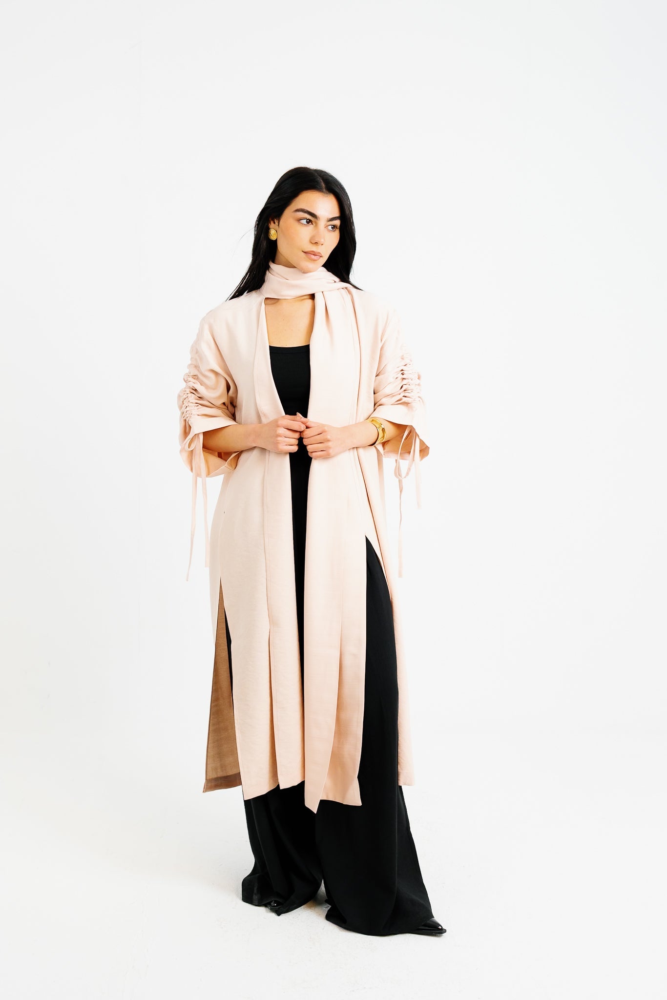 The Round Up Scarfed Kaftan - Blushed Nude