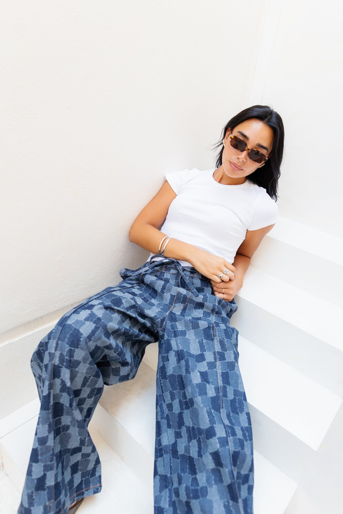 Patched Denim Joggers - Limited Edition