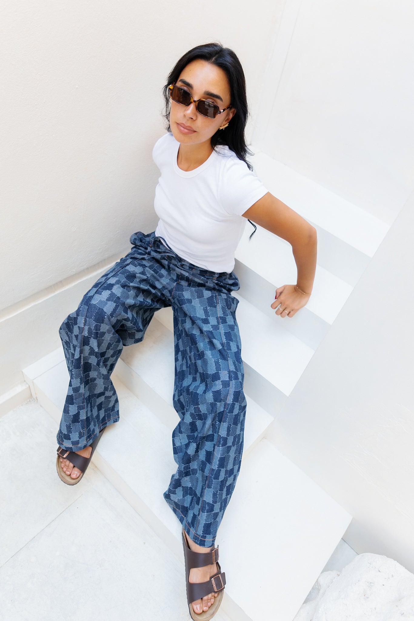 Patched Denim Joggers - Limited Edition