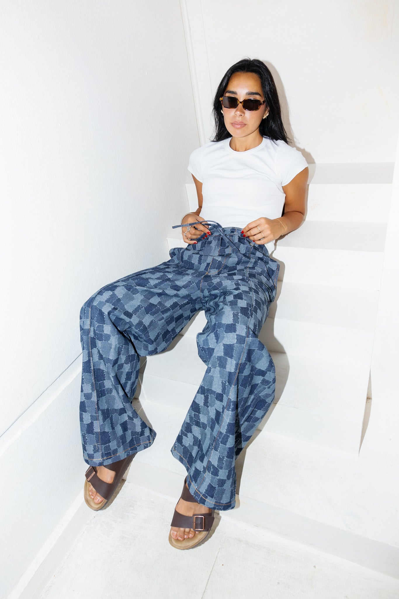 Patched Denim Joggers - Limited Edition