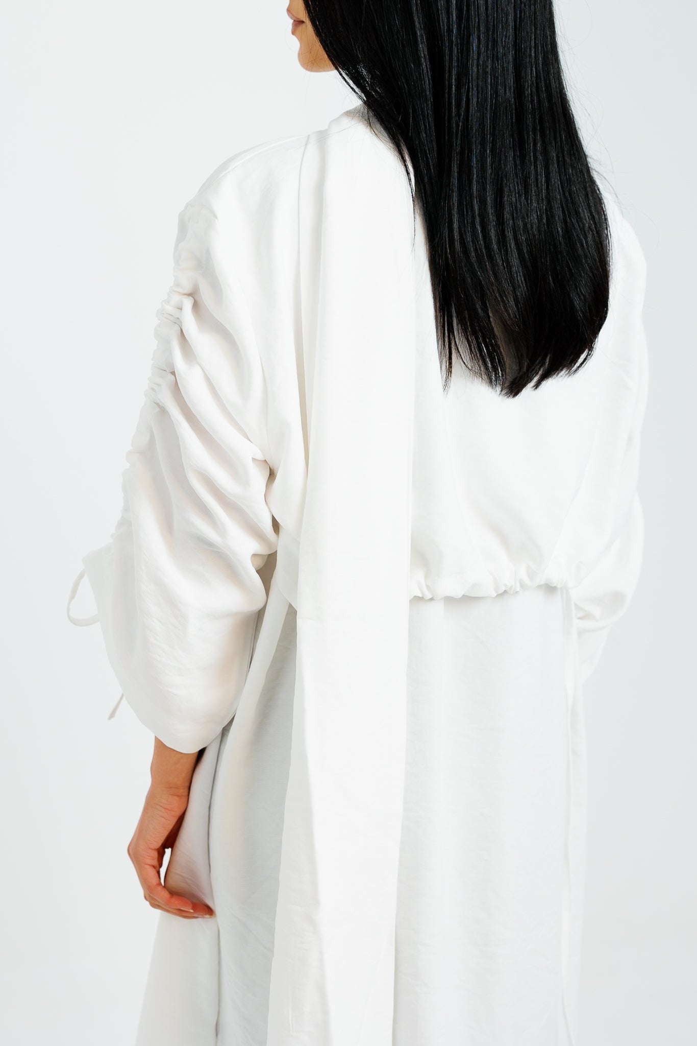 The Round Up Scarfed Kaftan - White