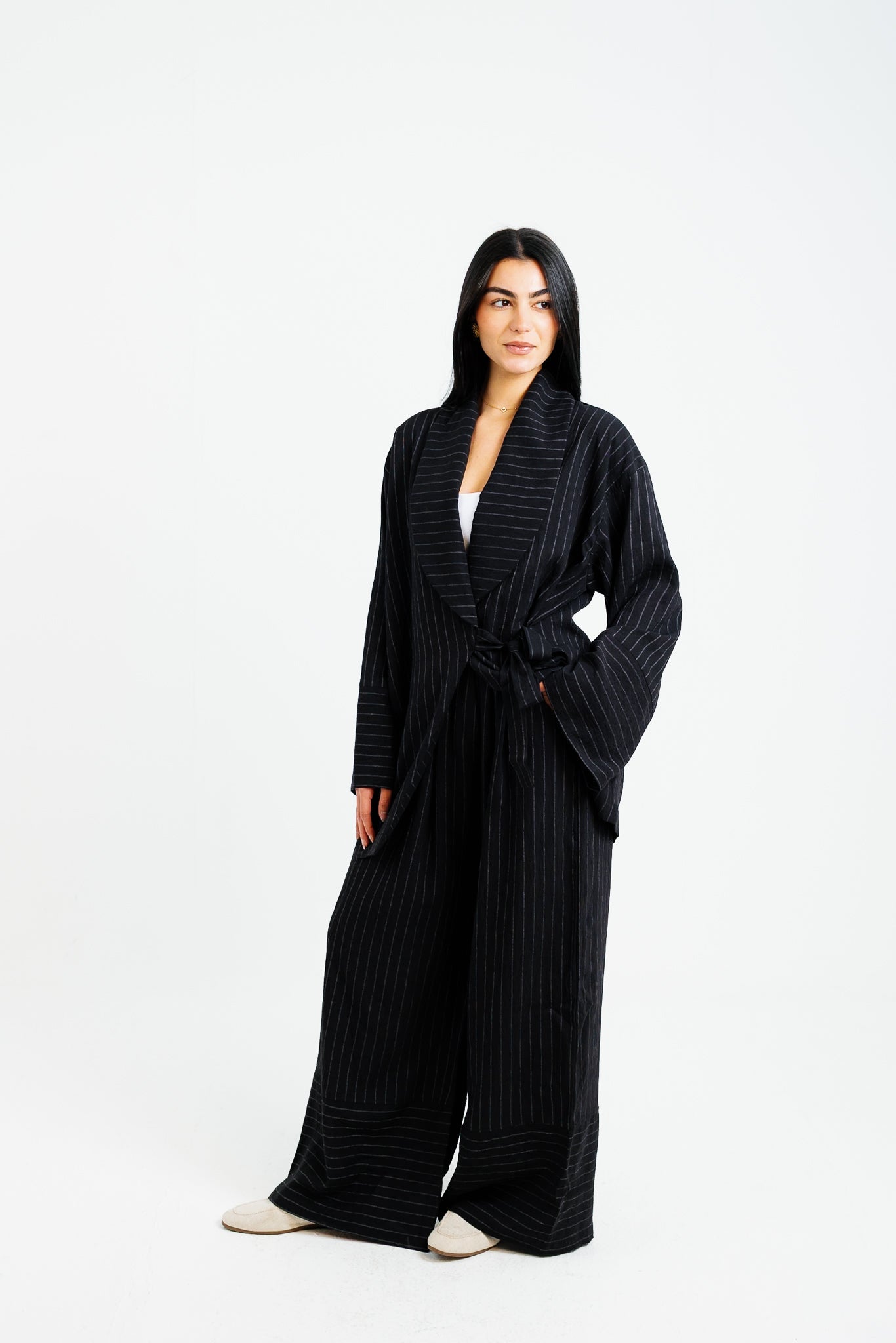 The Pinstripe Wrapped Set - Black