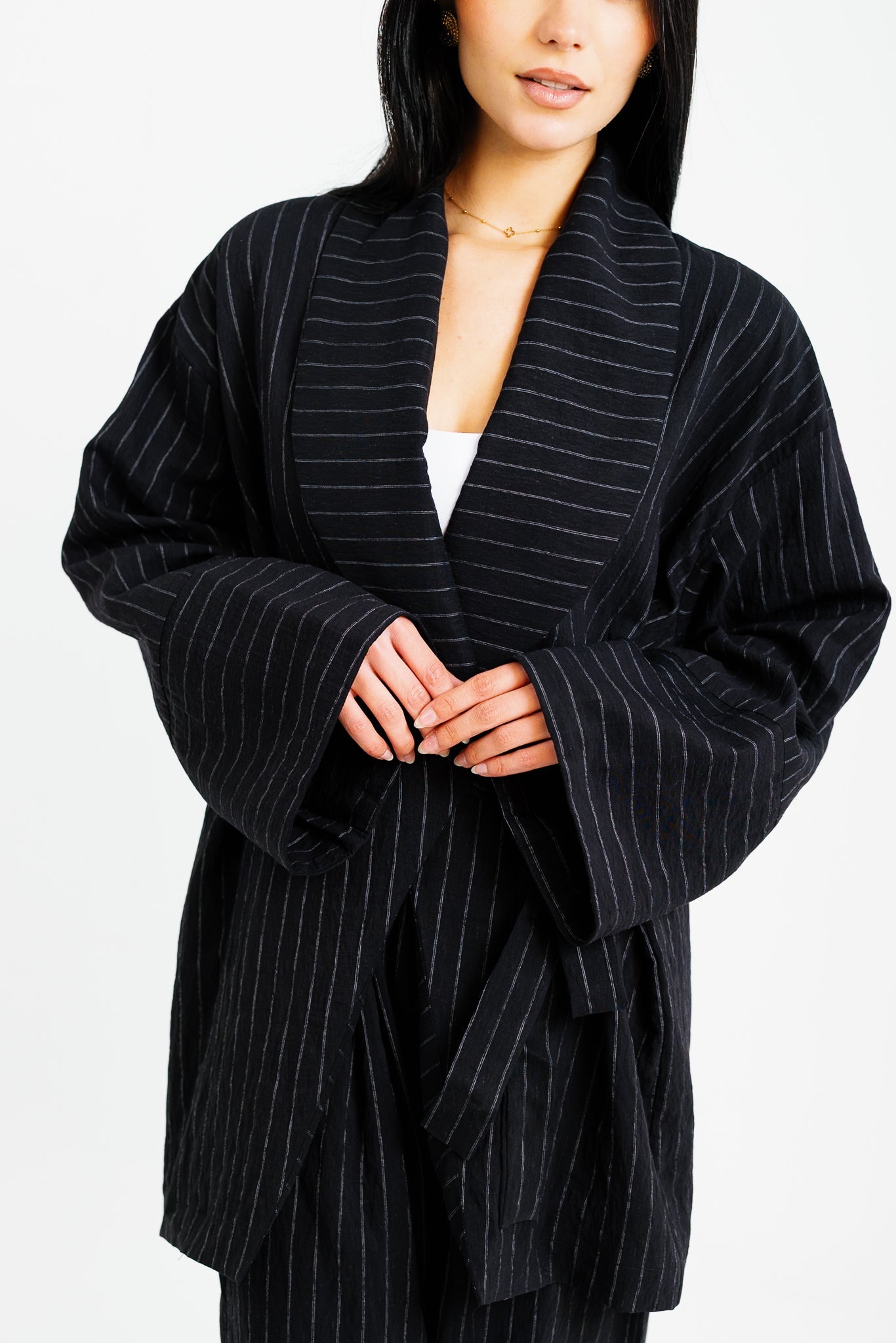 The Pinstripe Wrapped Set - Black