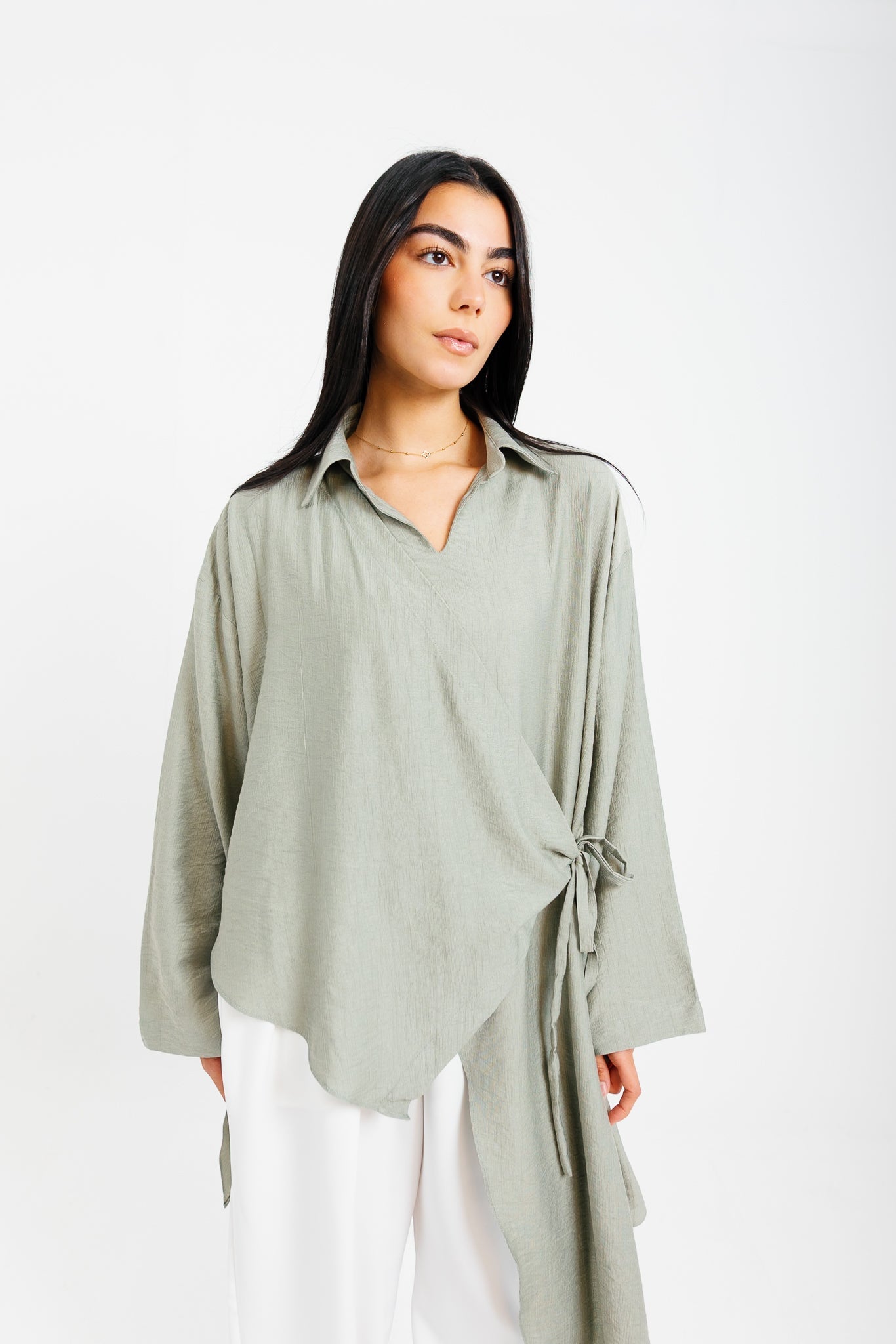Tied Up Asymmetrical Top - Mint