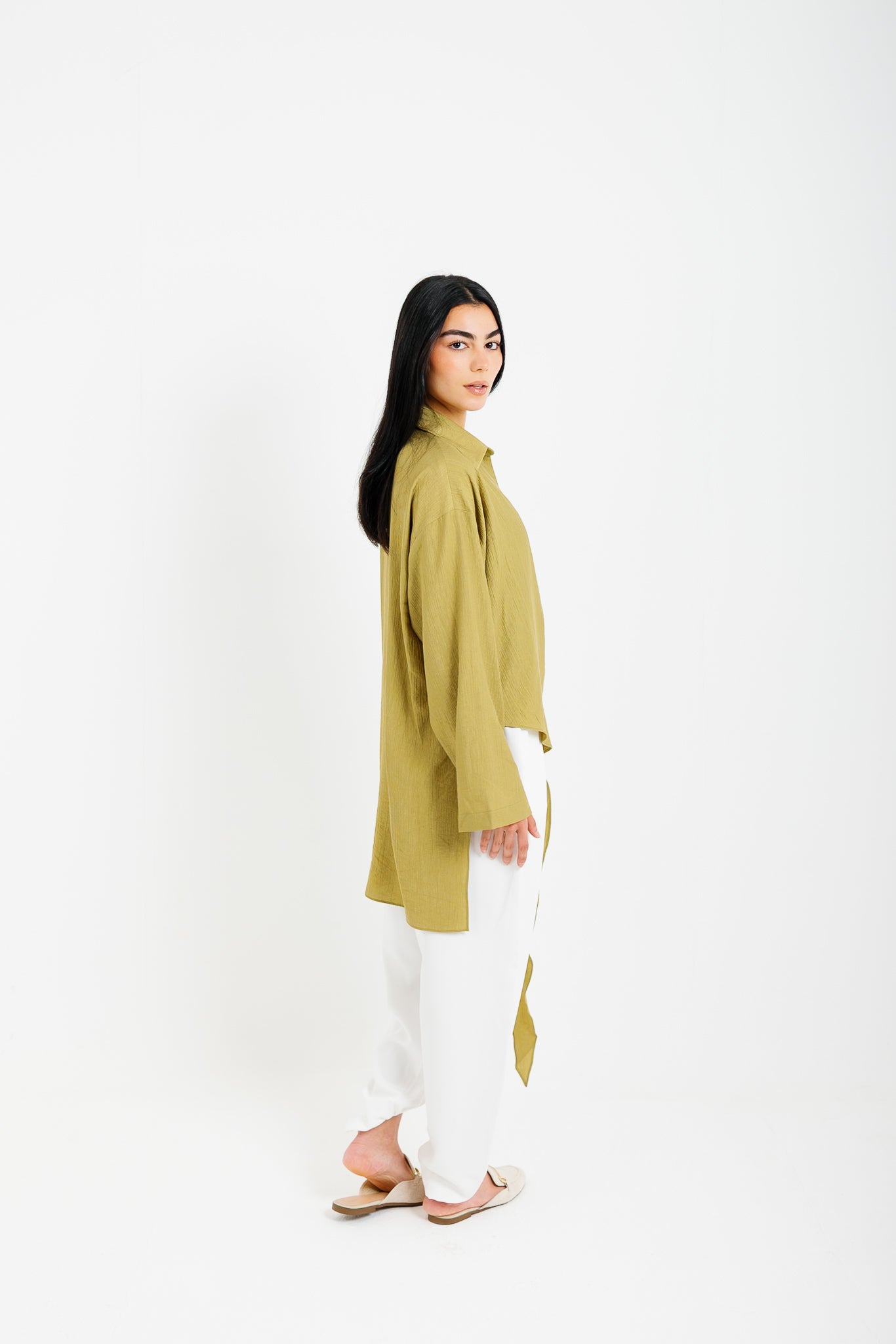 Tied Up Asymmetrical Top - Pistachio