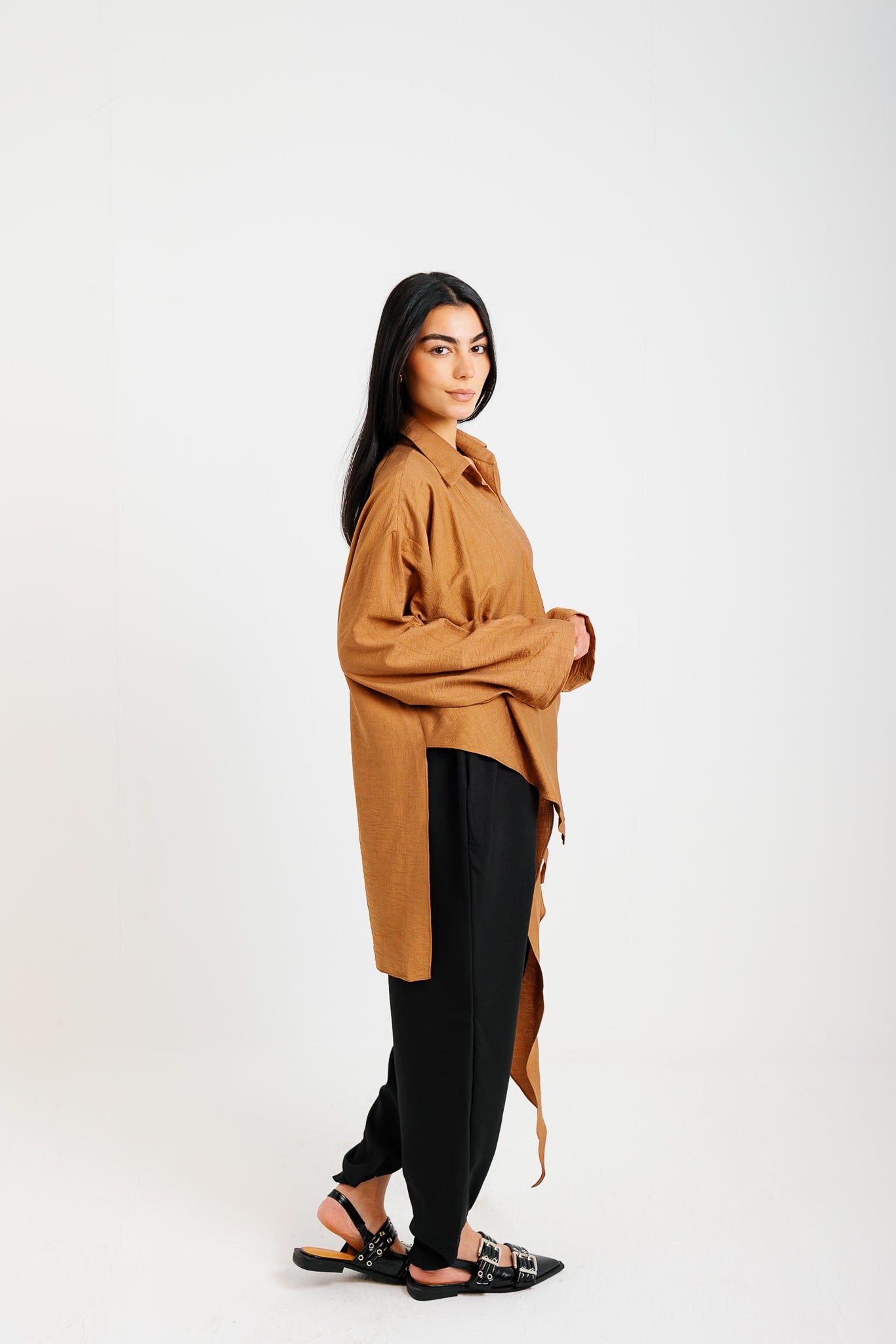 Tied Up Asymmetrical Top - Camel
