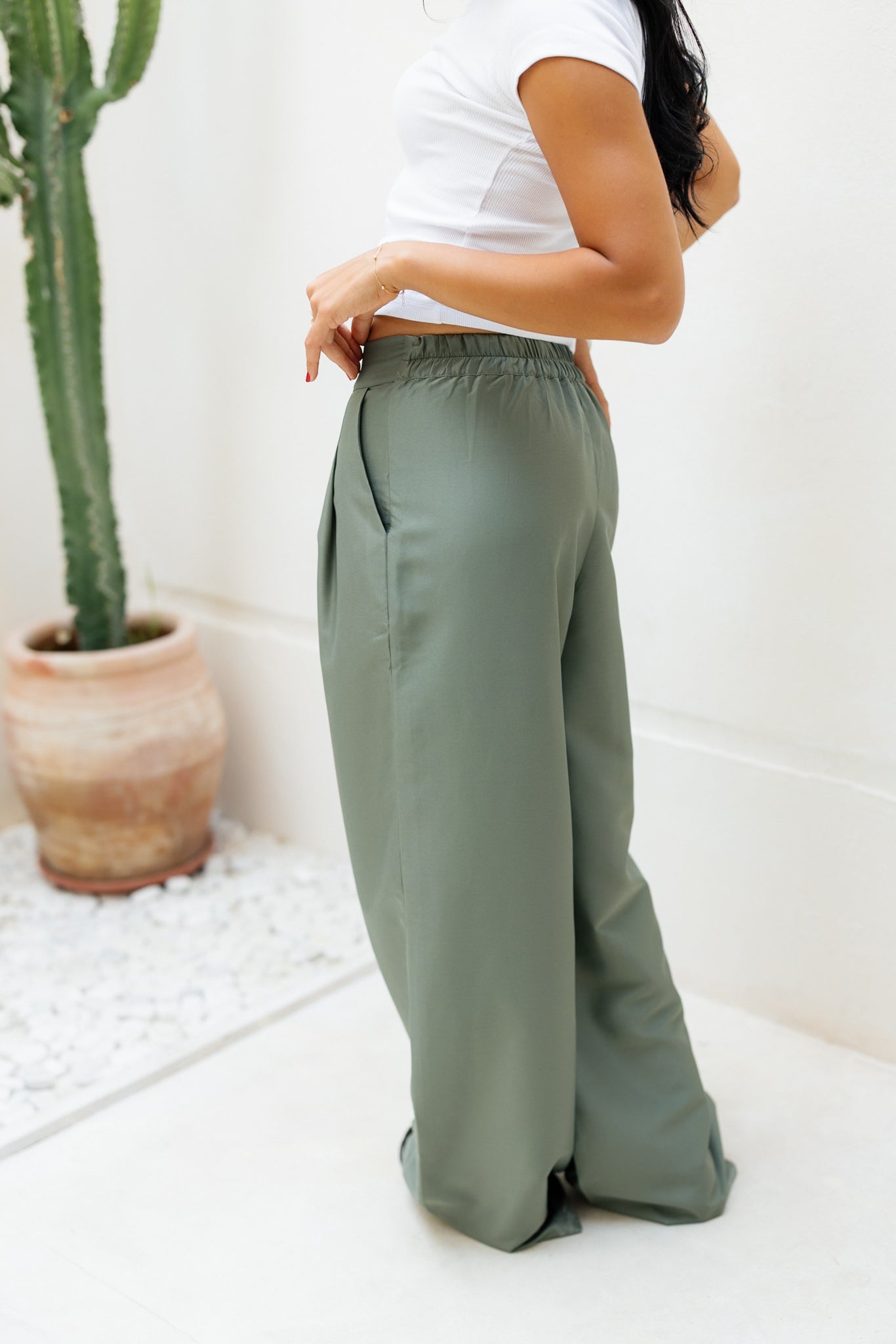 Darted Pants - Olive