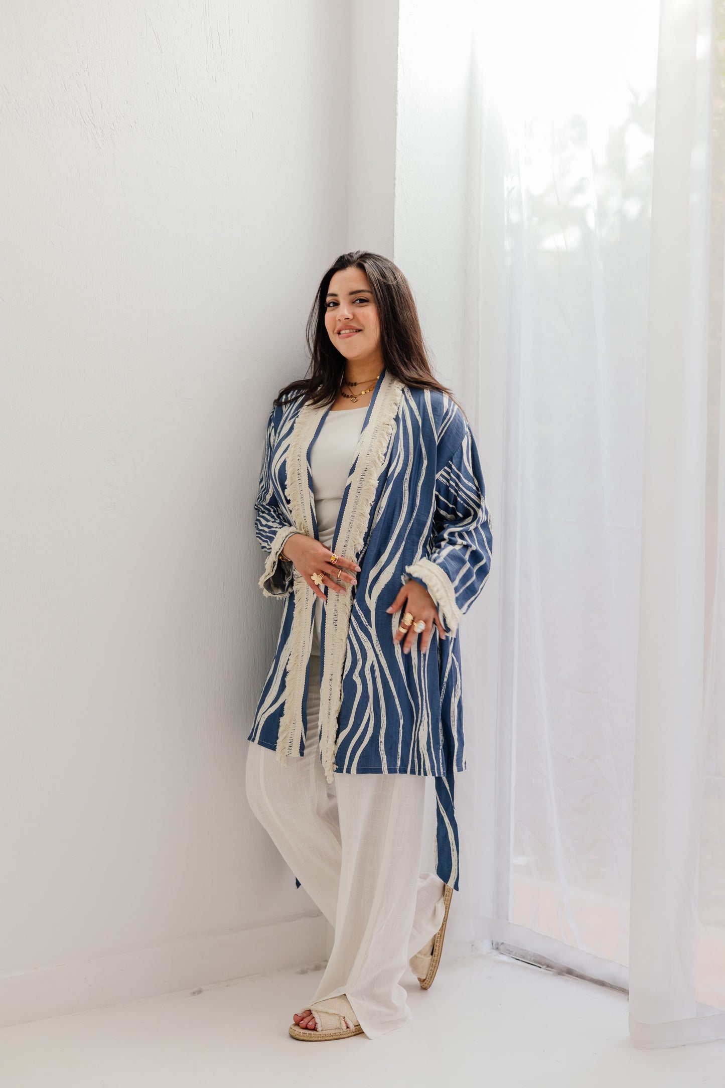 Oia Haze kimono in blue