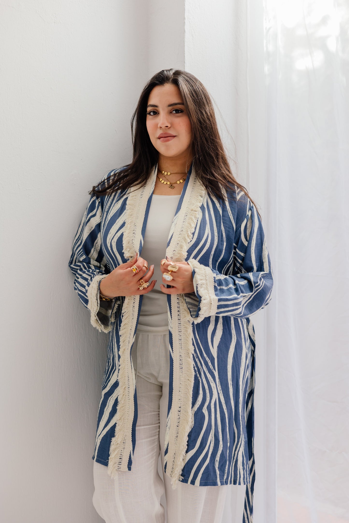 Oia Haze kimono in blue