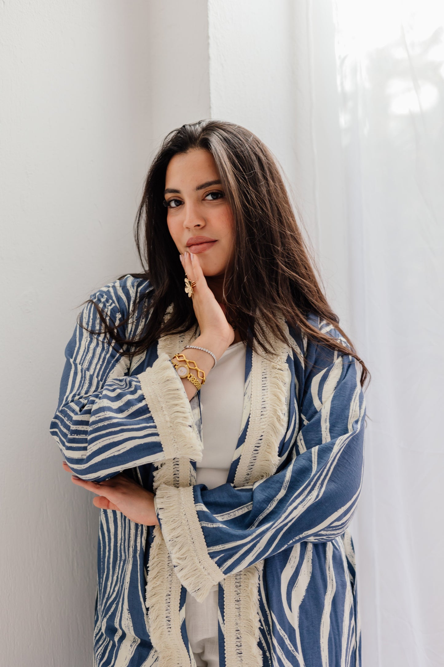 Oia Haze kimono in blue