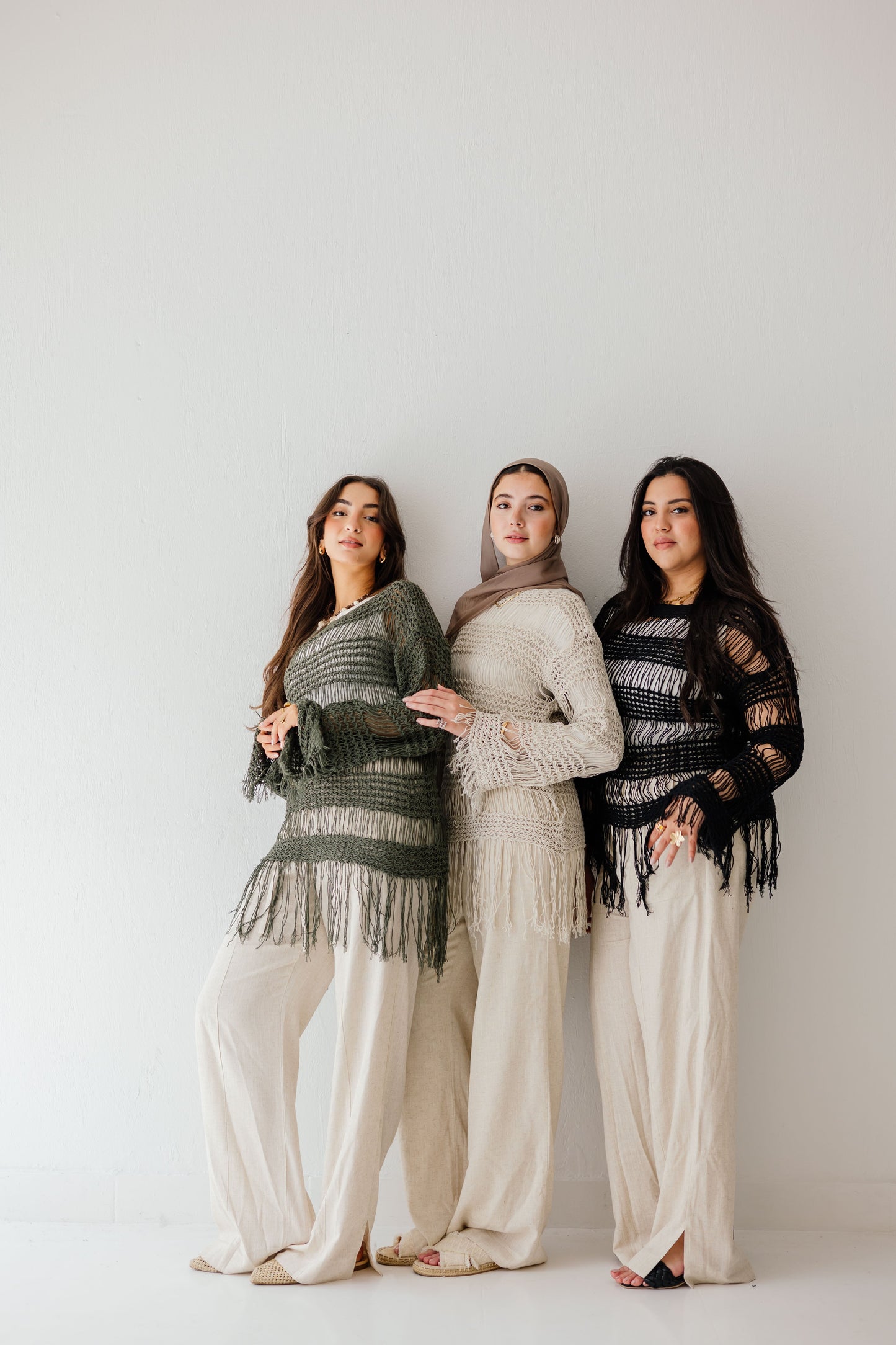 Sahara Fringed Top in Olive