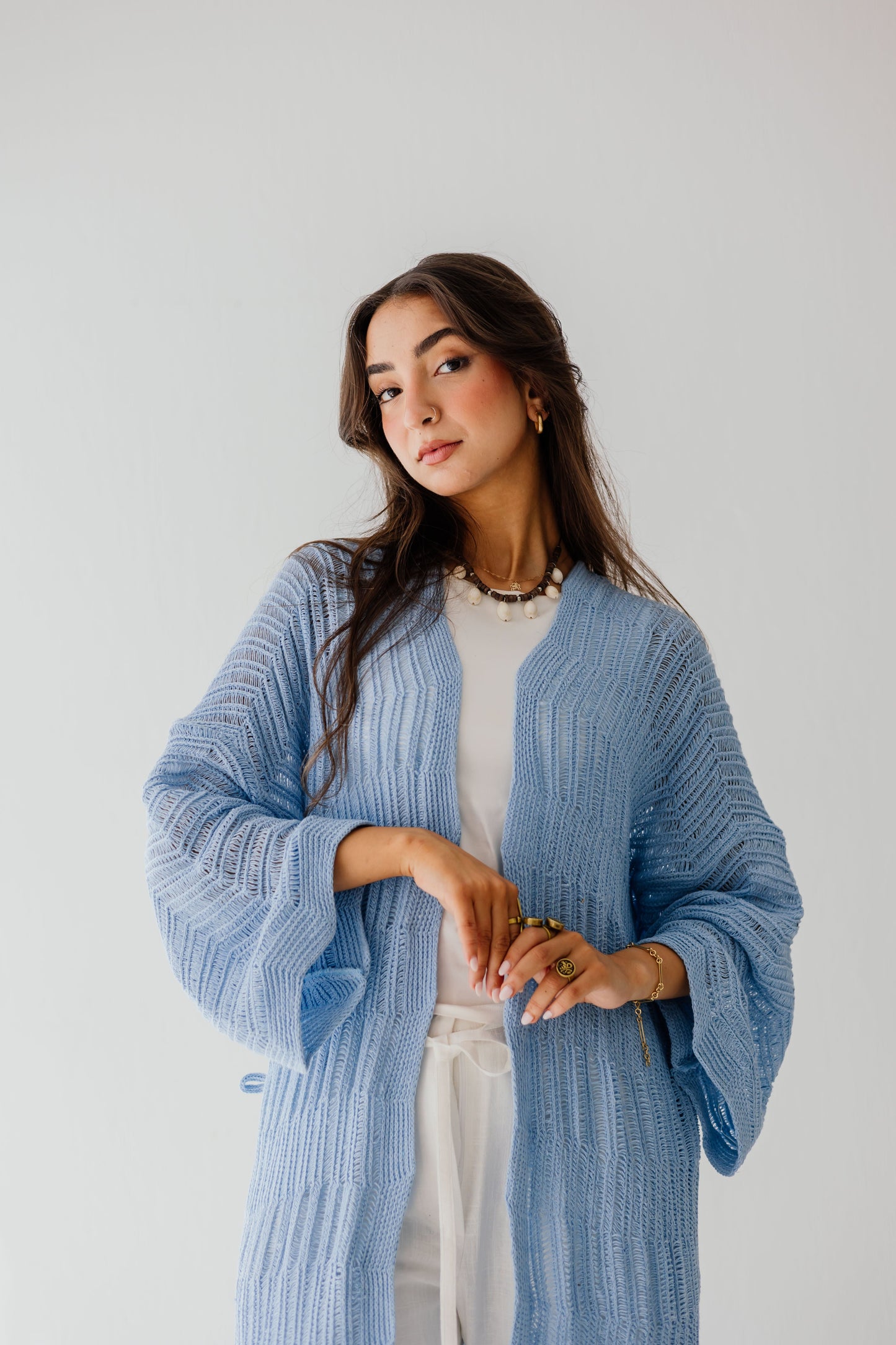KnotWave Cardigan in Baby blue