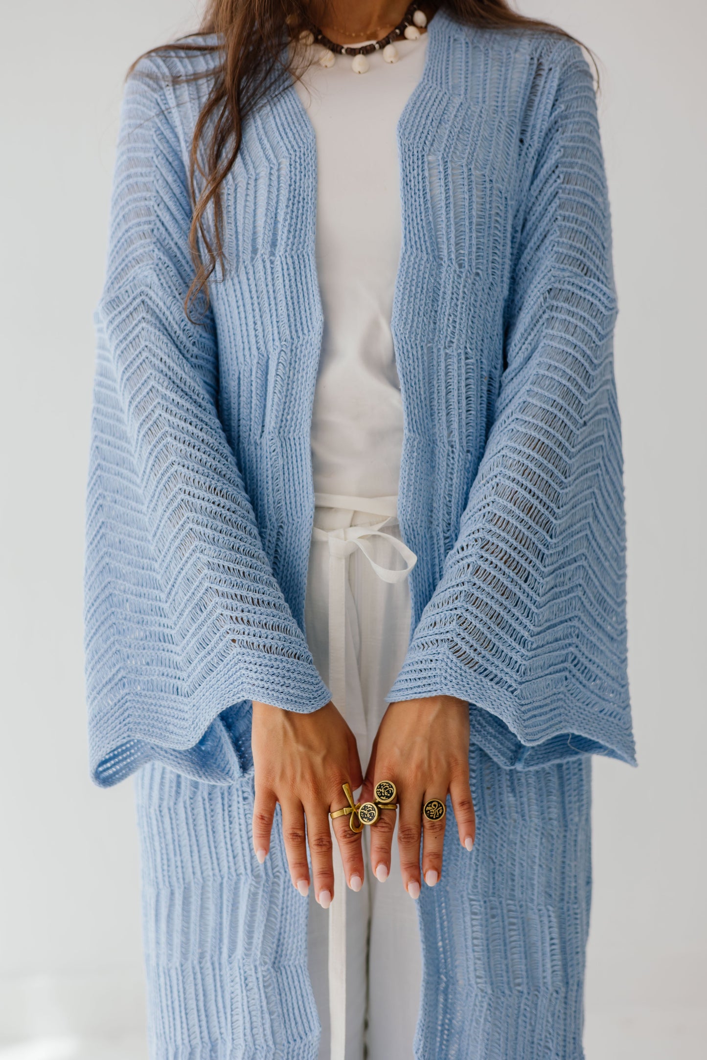 KnotWave Cardigan in Baby blue