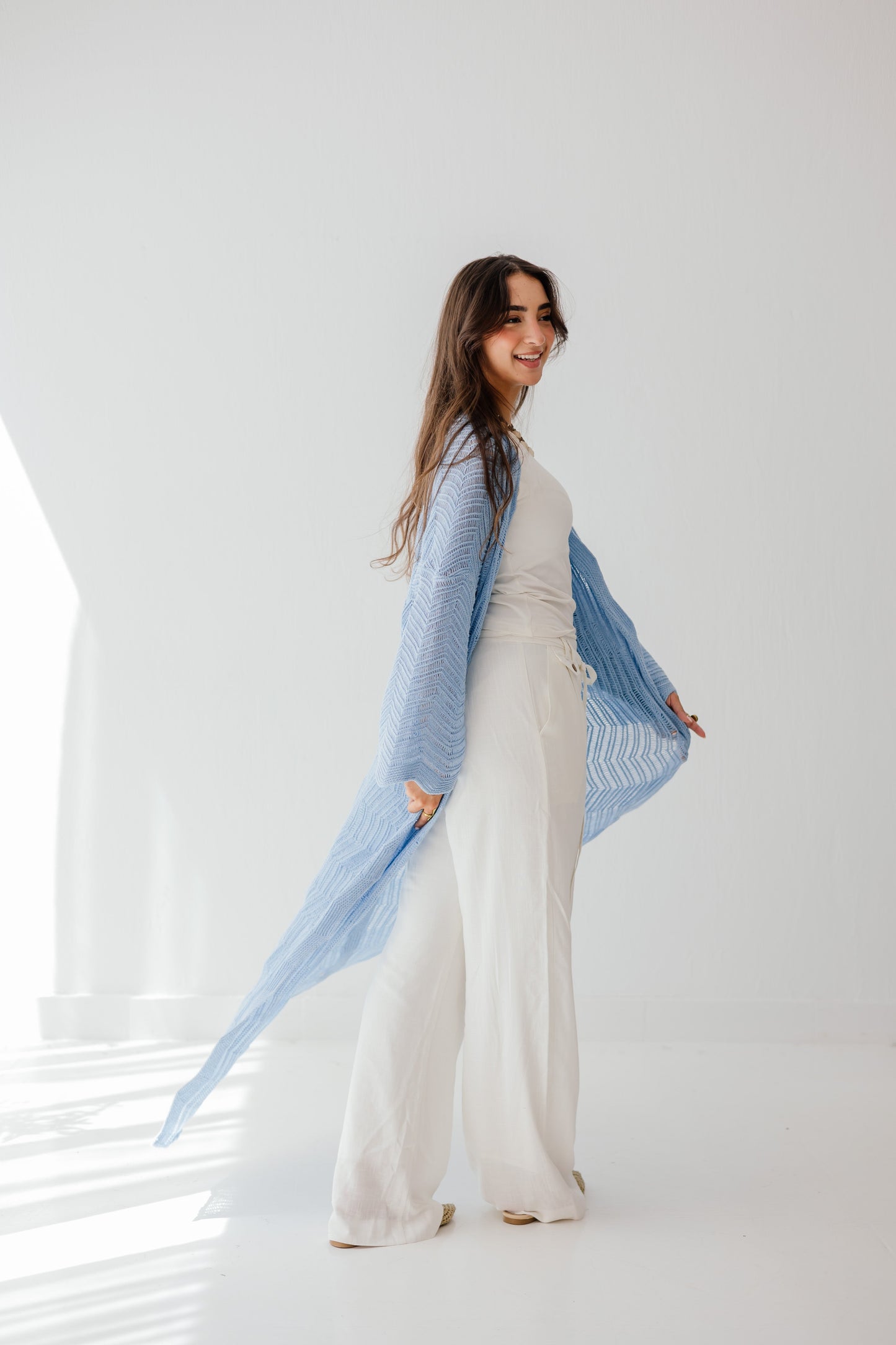 KnotWave Cardigan in Baby blue