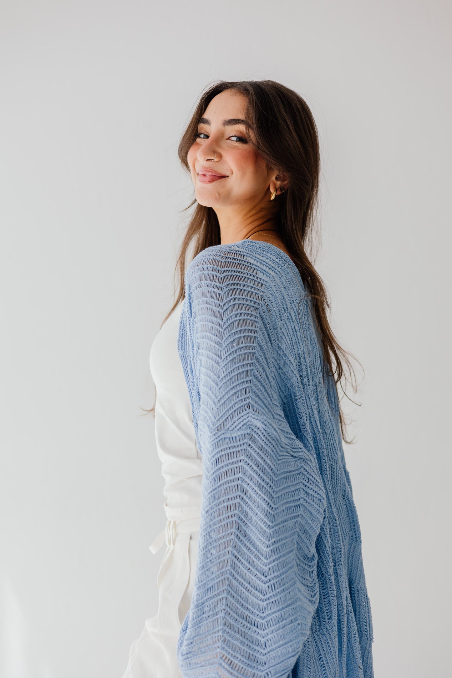 KnotWave Cardigan in Baby blue