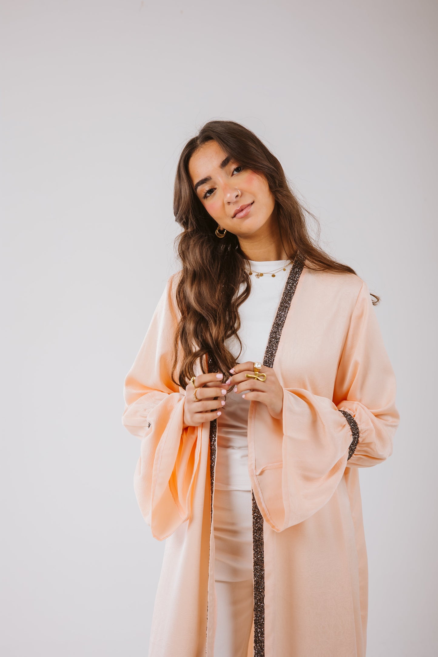 Layal Kaftan in Peach