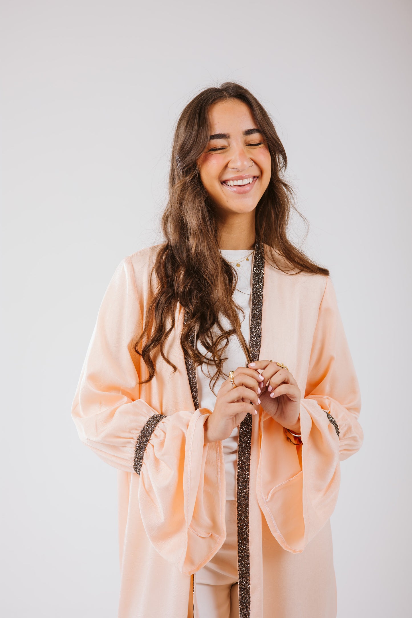 Layal Kaftan in Peach