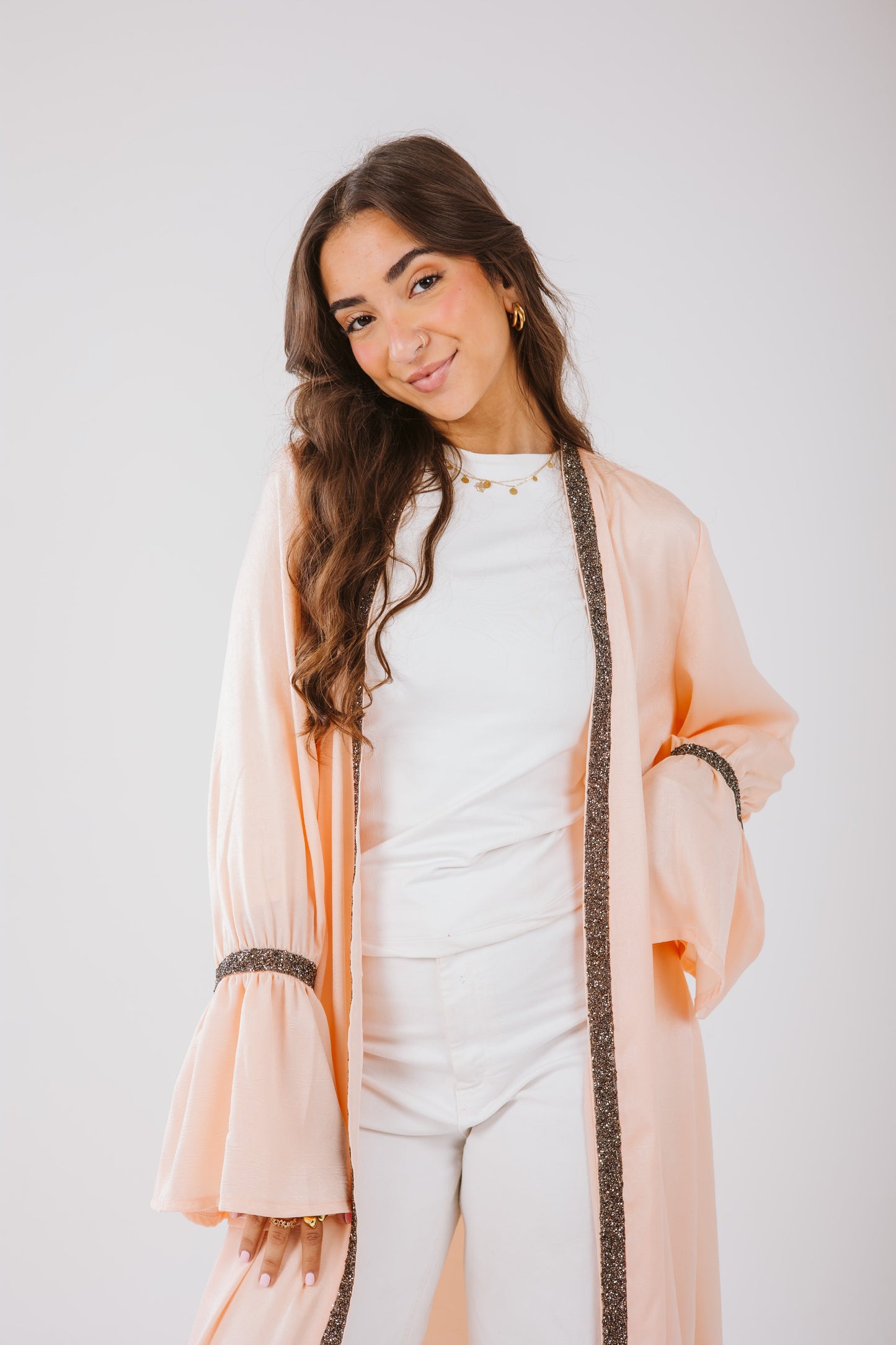 Layal Kaftan in Peach