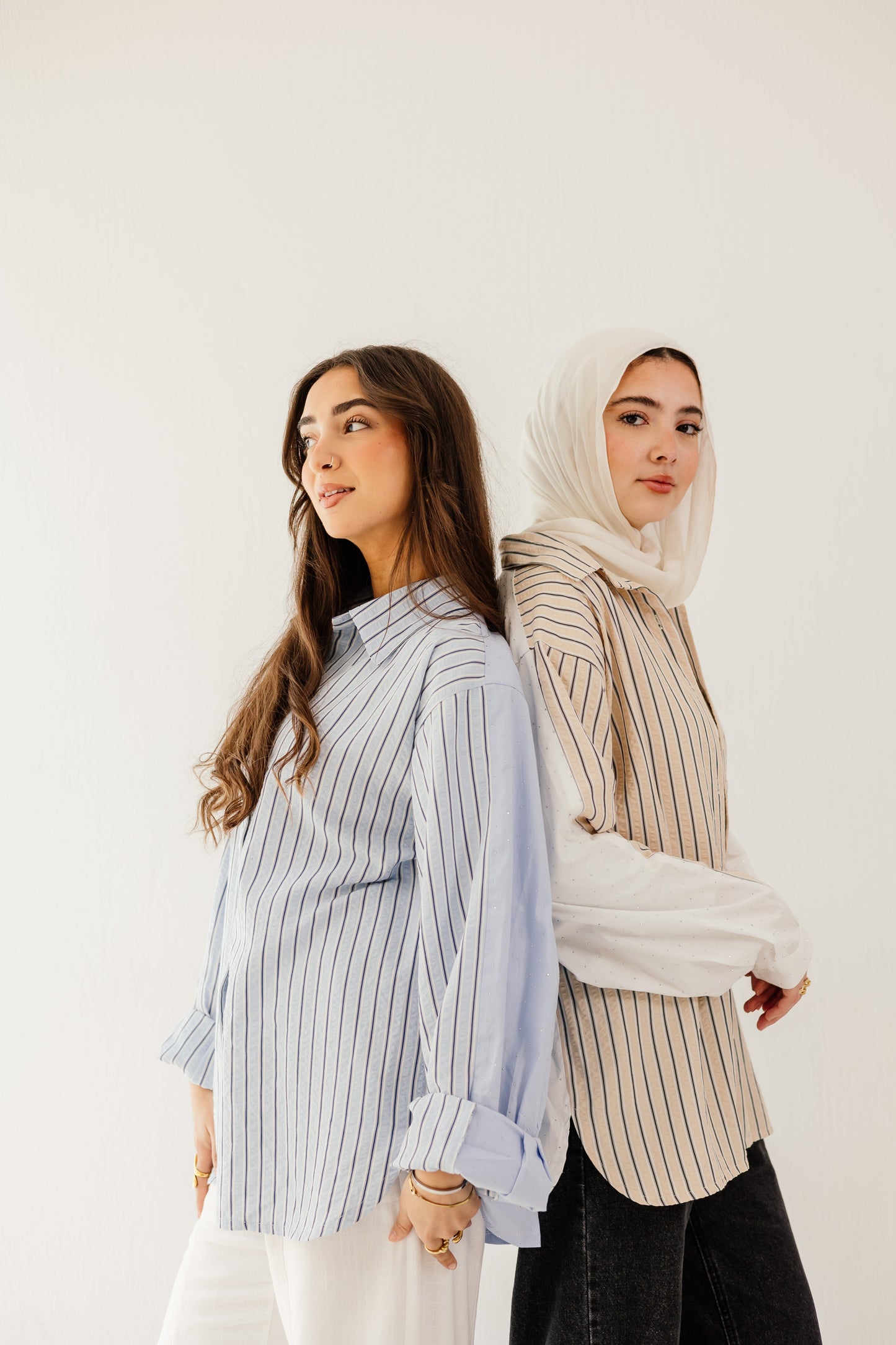 Stripe and Stud Shirt in blue