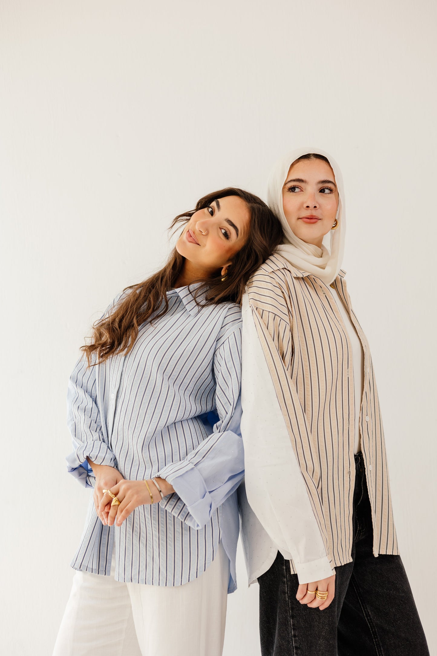 Stripe and Stud Shirt in blue