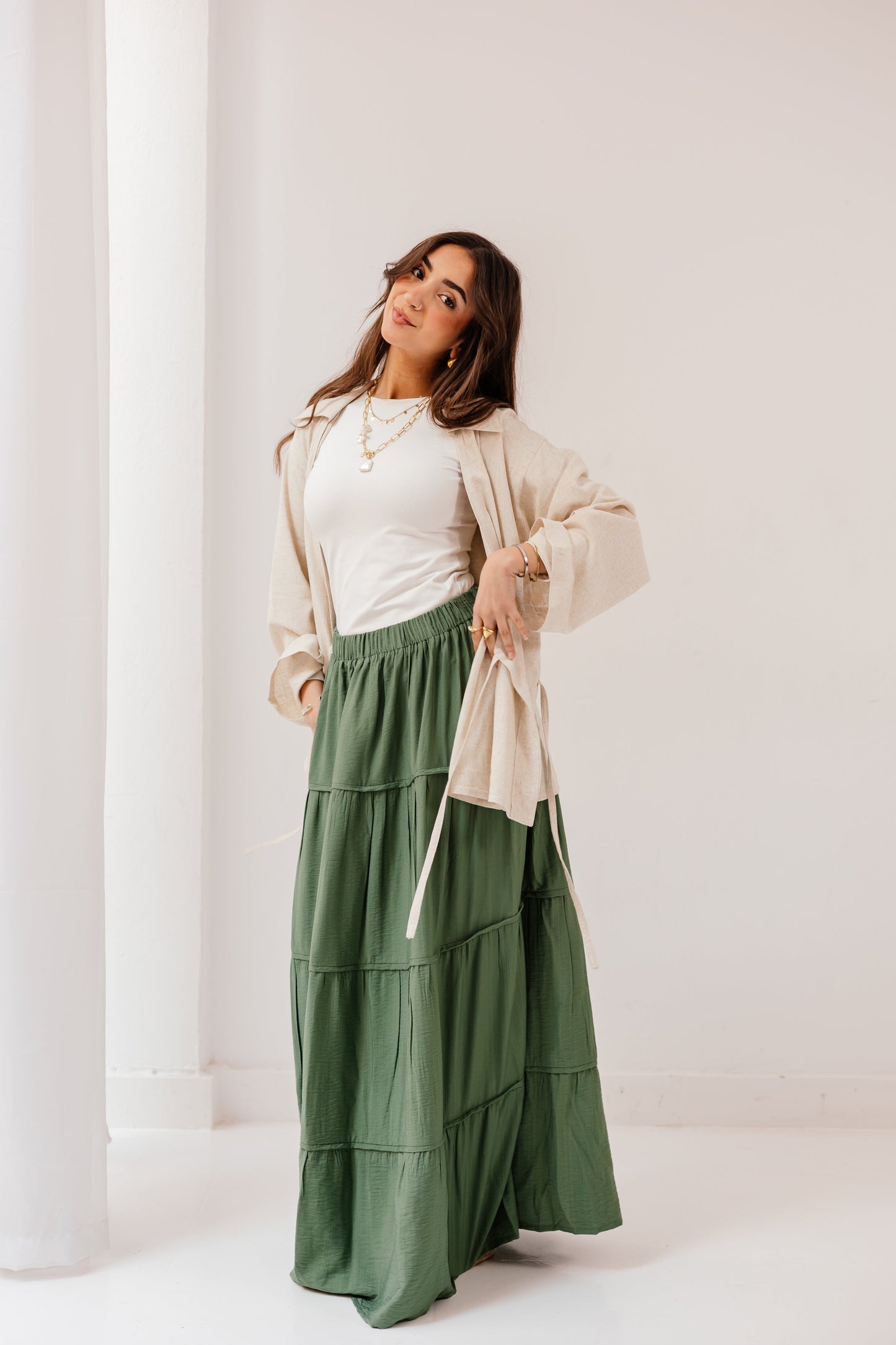 Alma Skirt in Forest green