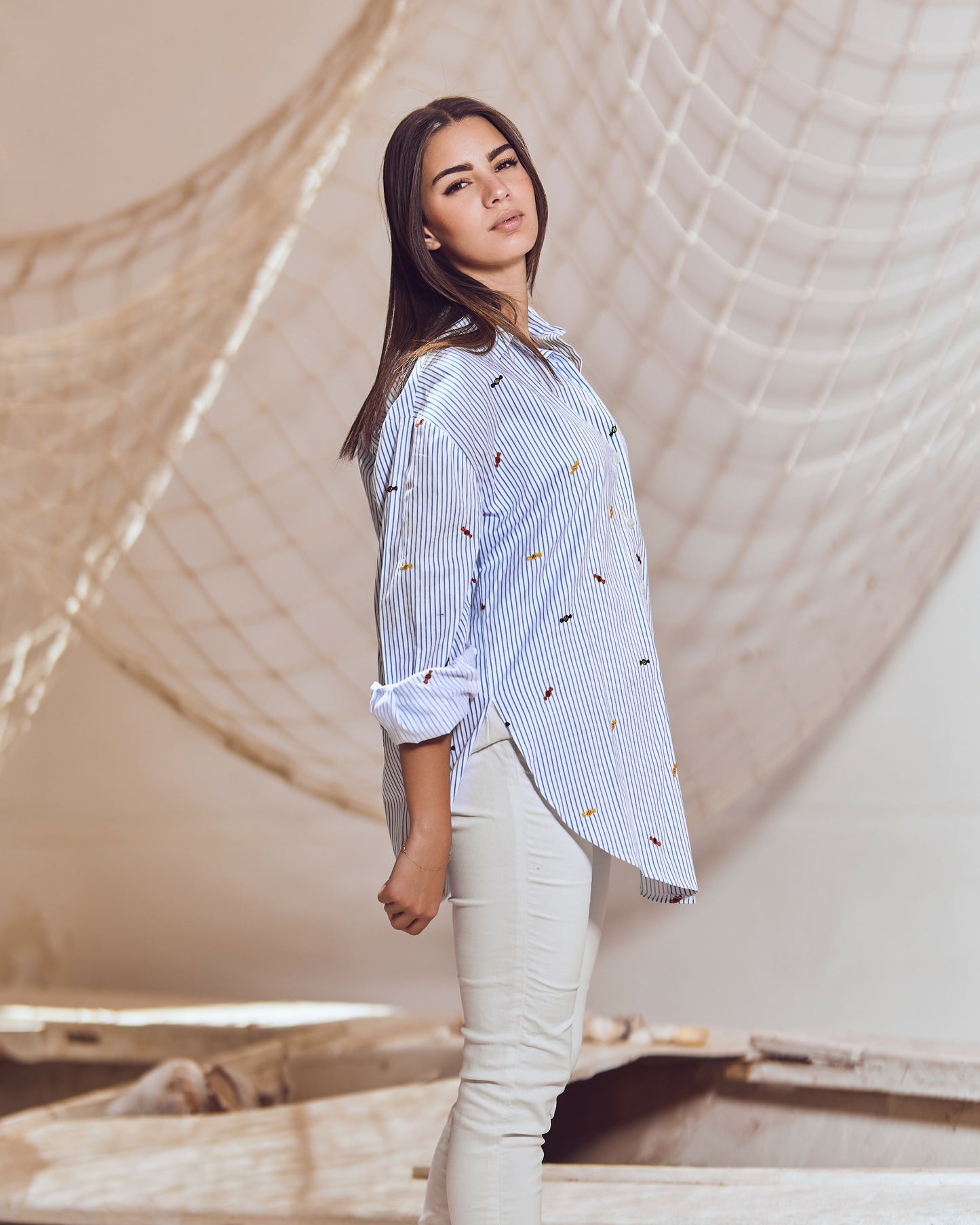 Baby Blue Embroidery Shirt