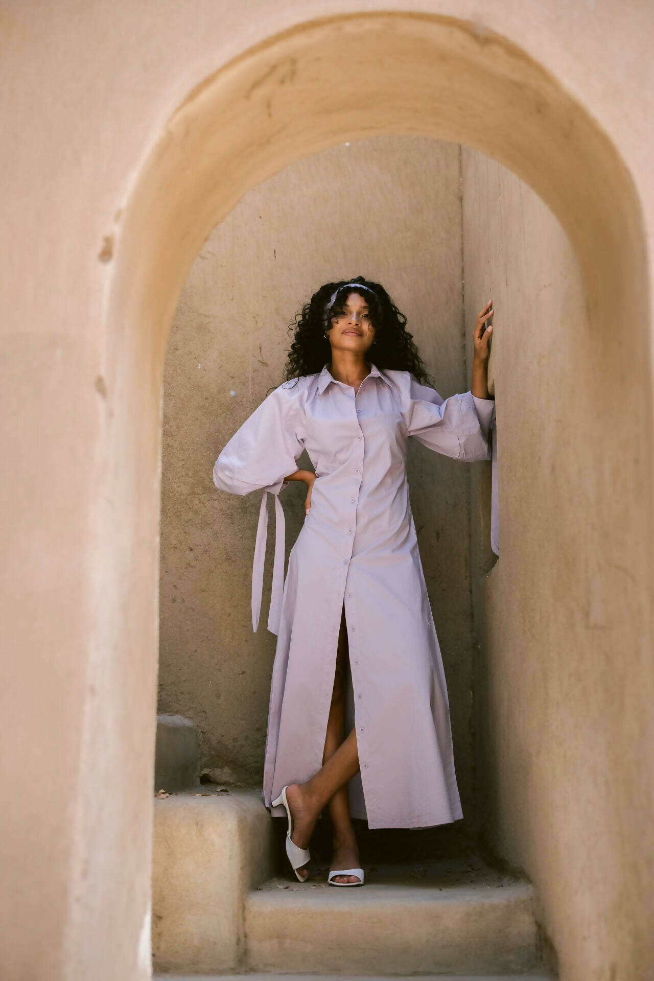 Maxi 100% Egyptian Cotton Shirt Dress