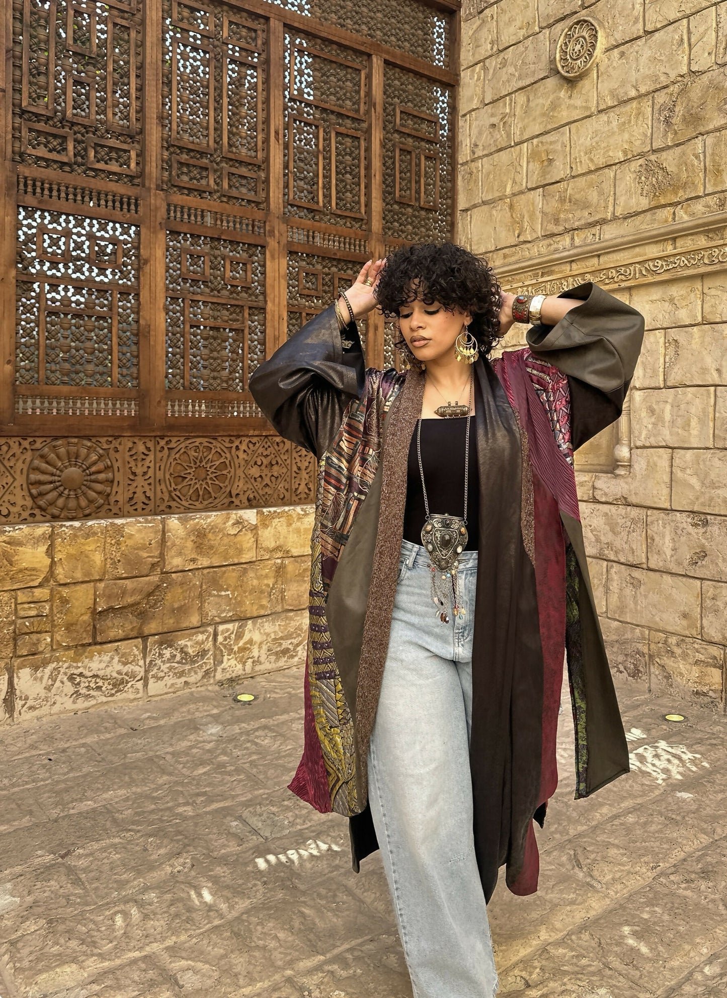 Patched Shawl Kaftan