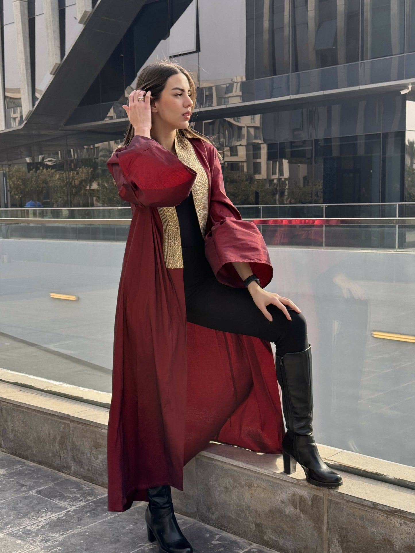 Burgundy Chantonge Kaftan