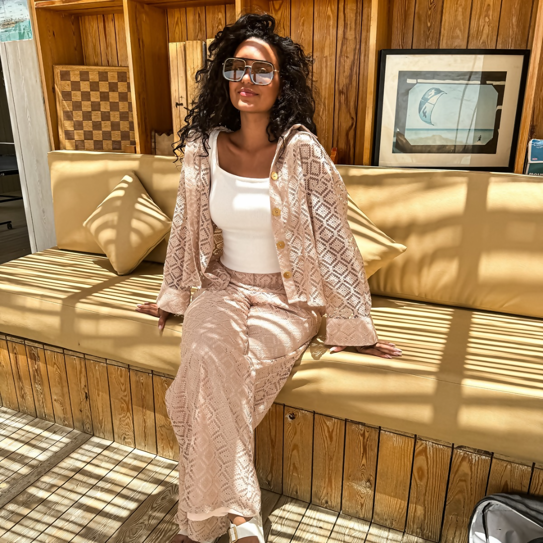 Diamonds Lace Beige Set