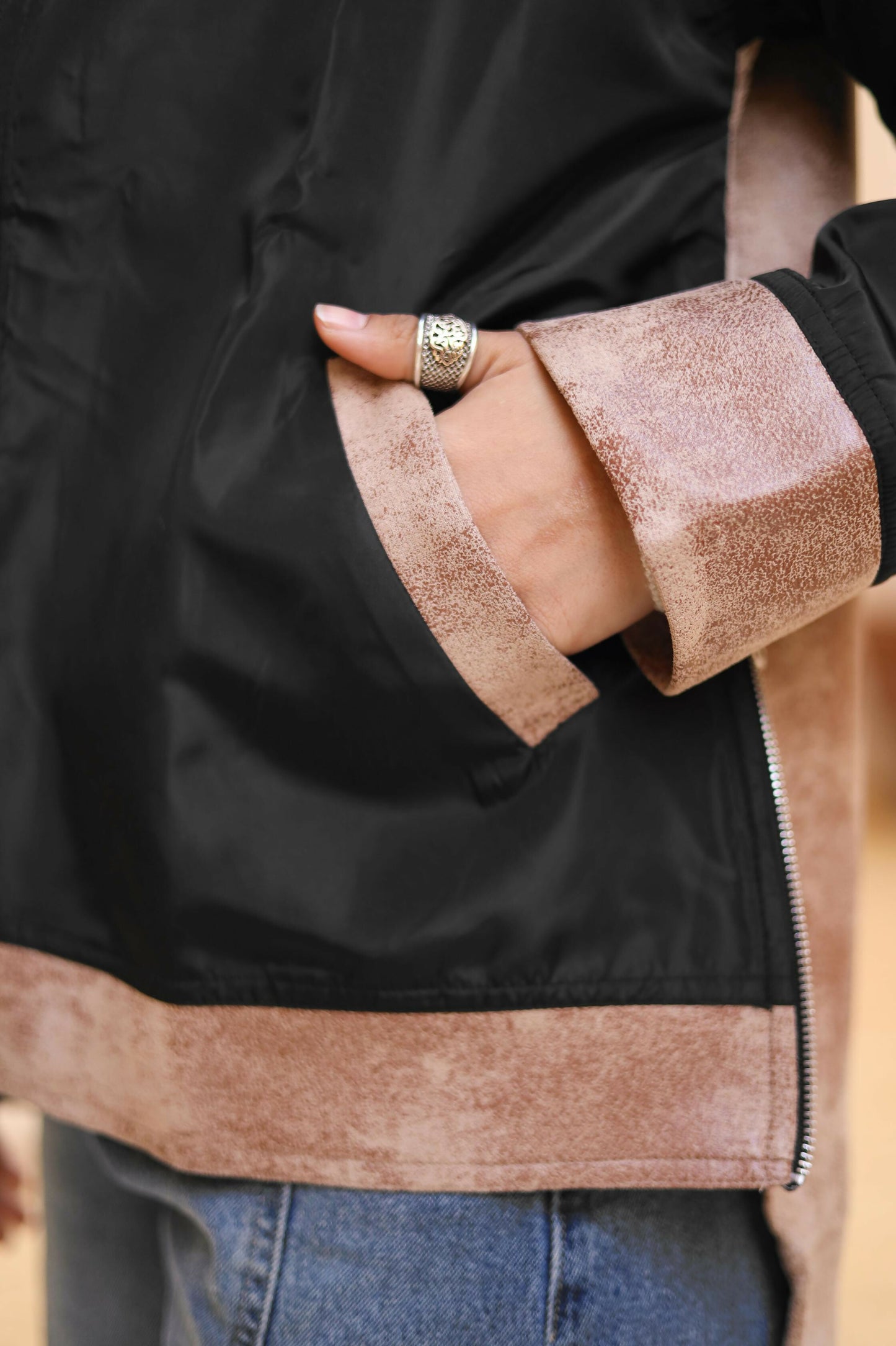 Waterproof and leather jacket