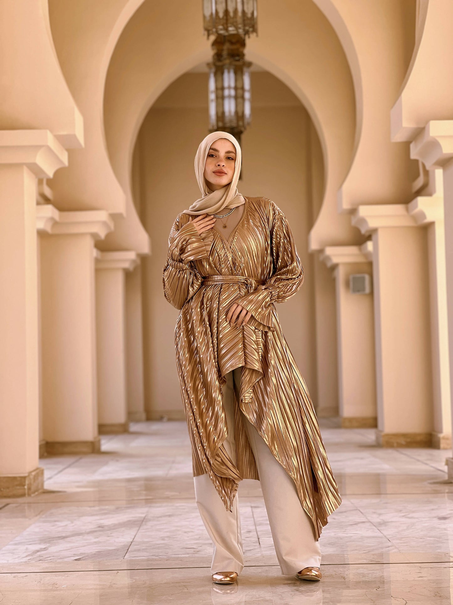 Asymmetrical Pleated Cardigan