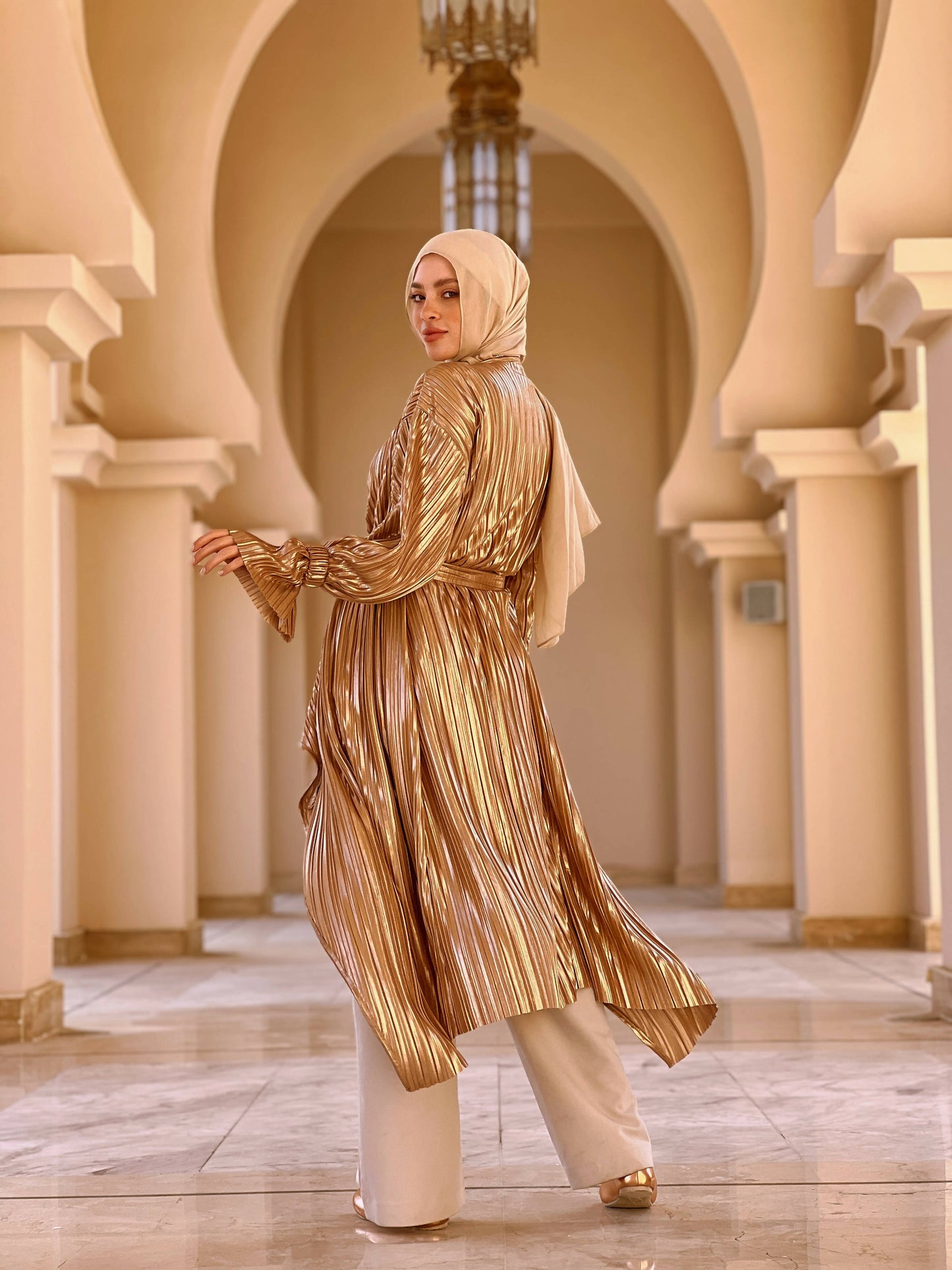 Asymmetrical Pleated Cardigan