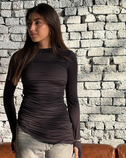 Contour Drape Top - Black