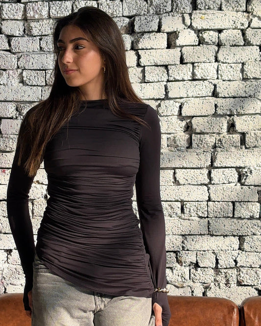 Contour Drape Top - Black