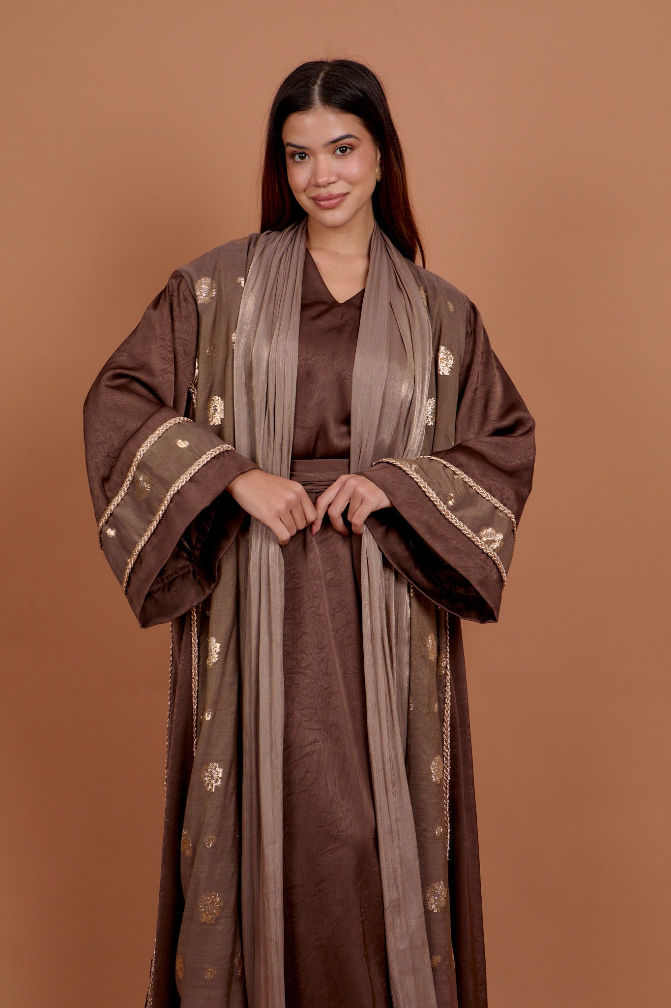 Diva - Brown & Gold kaftan