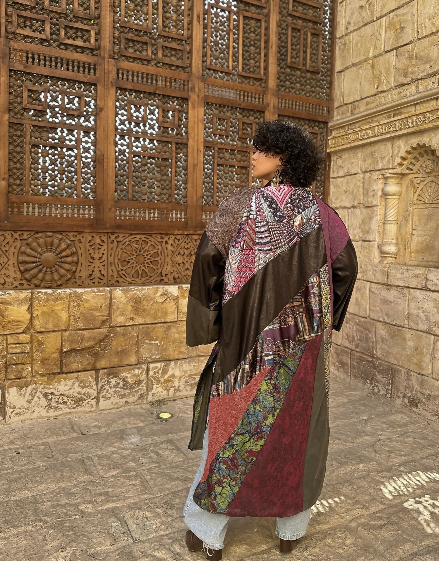 Patched Shawl Kaftan