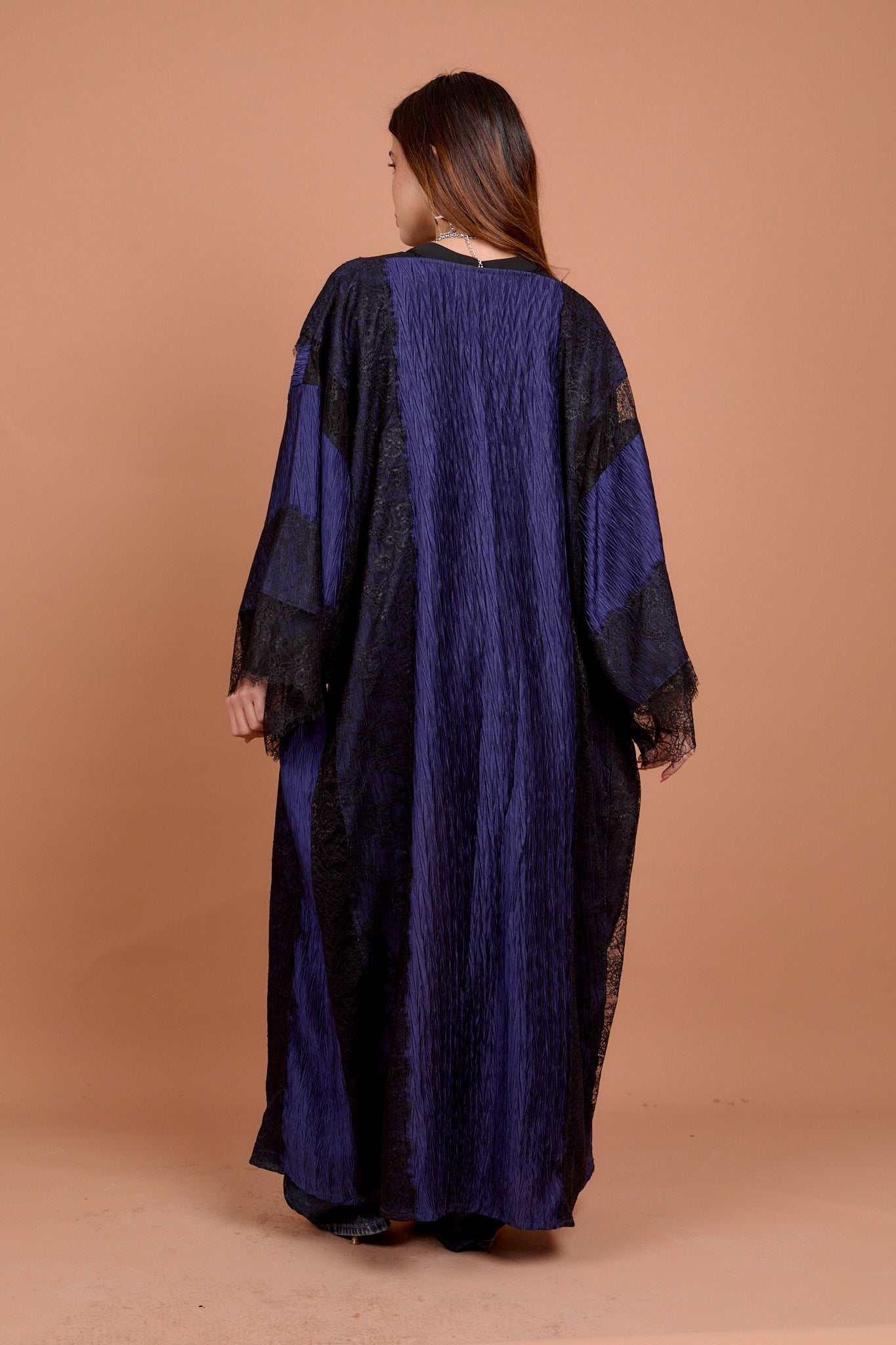 Satin & Lace Indigo Kimono