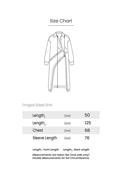 Fringed Sided Shirt in Grey