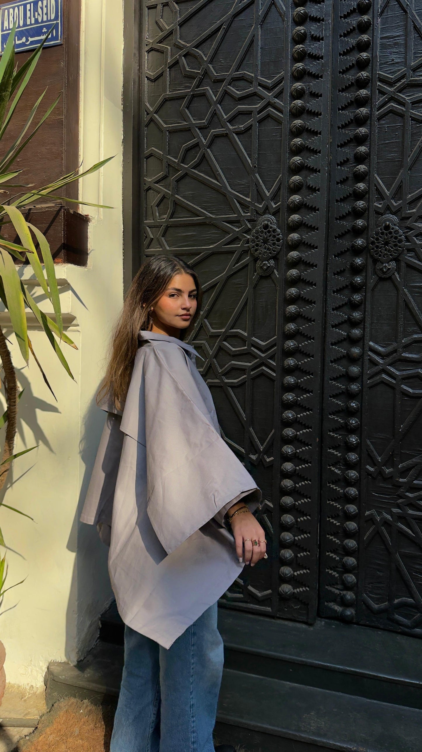 Cape Cropped Trench - Grey