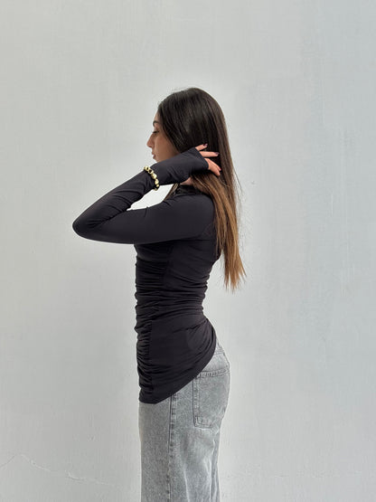 Contour Drape Top - Black