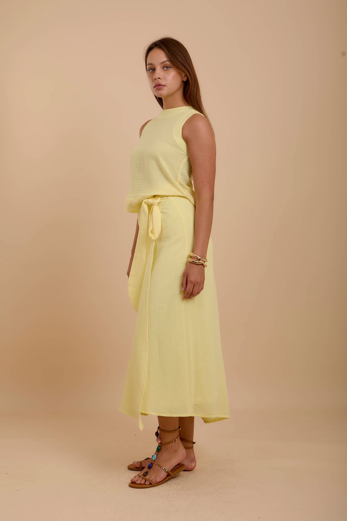 Yellow Wrap skirt