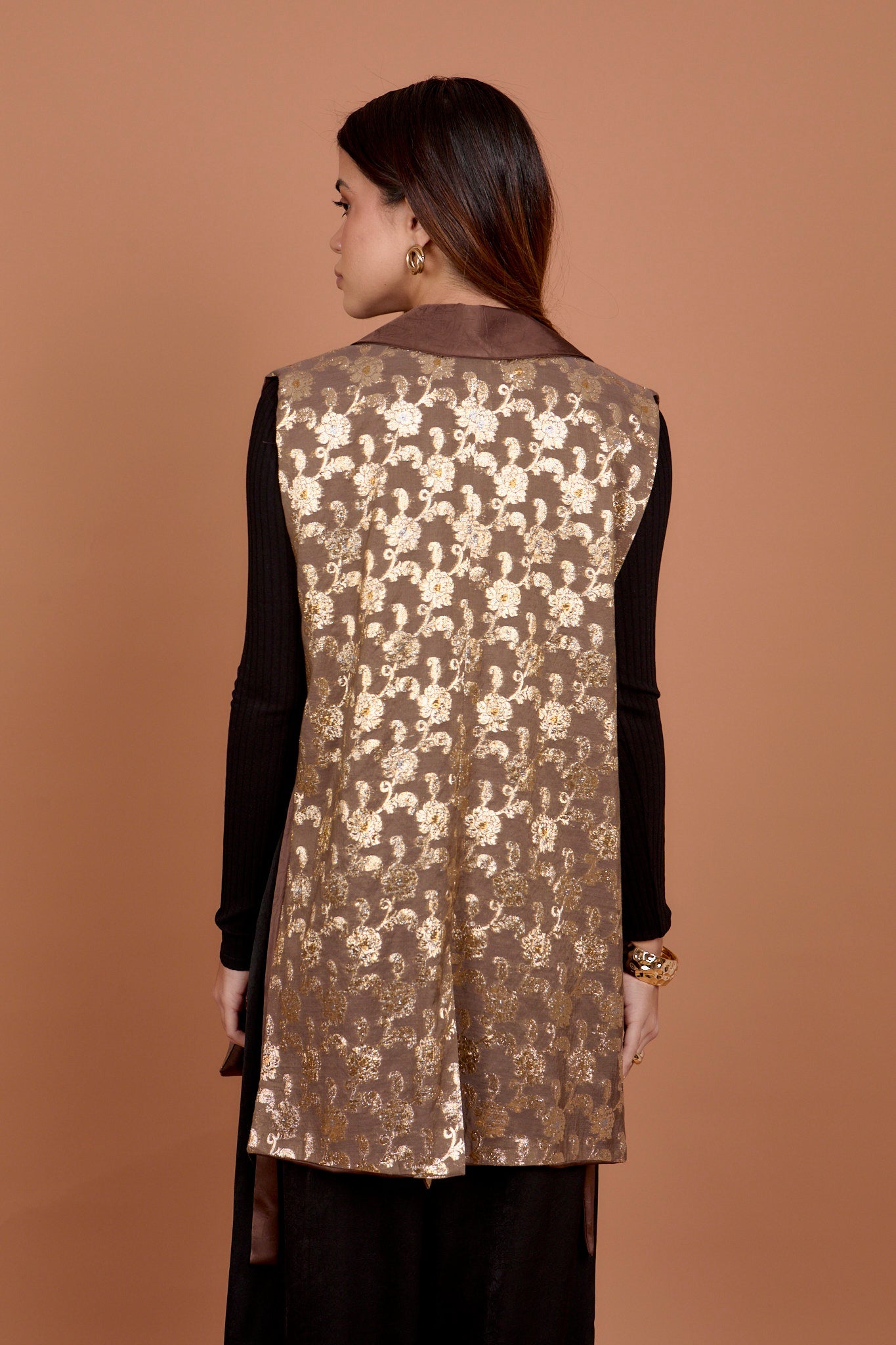 Brown & Gold Embro Vest
