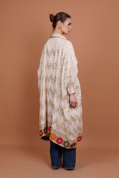 Halo - White coated Kimono + Belt