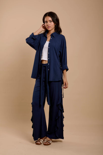 Navy Side sinching Shirt