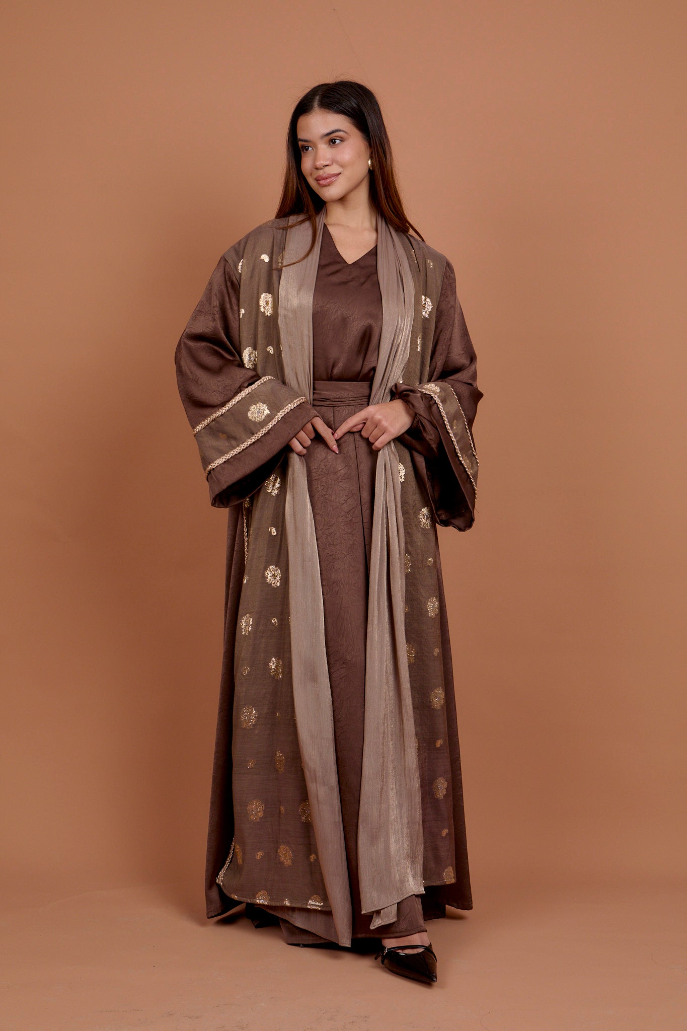 Diva - Brown & Gold kaftan